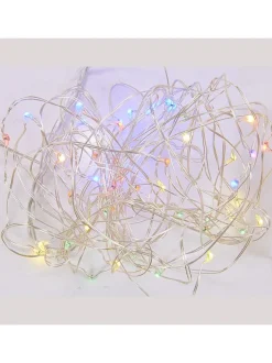 Battery-Operated 50-Light Multi-Colored Led Fairy Twinkle Light Set