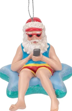 Beach Santa In Starfish Float Christmas Ornament, E0467, Kurt Adler