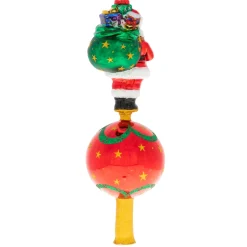 Cr, Claus On Top Of The Ball Finial, 1020454, Christopher Radko