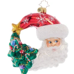Cr, Christmas With A Grin Santa, Moon, 1021544, Radko