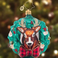 Cr, Rustic Reindeer Wreath, Gem, 1021408, Radko