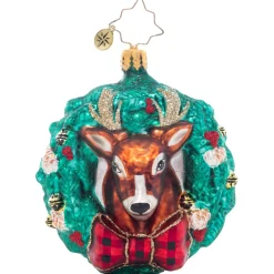 Cr, Rustic Reindeer Wreath, Gem, 1021408, Radko
