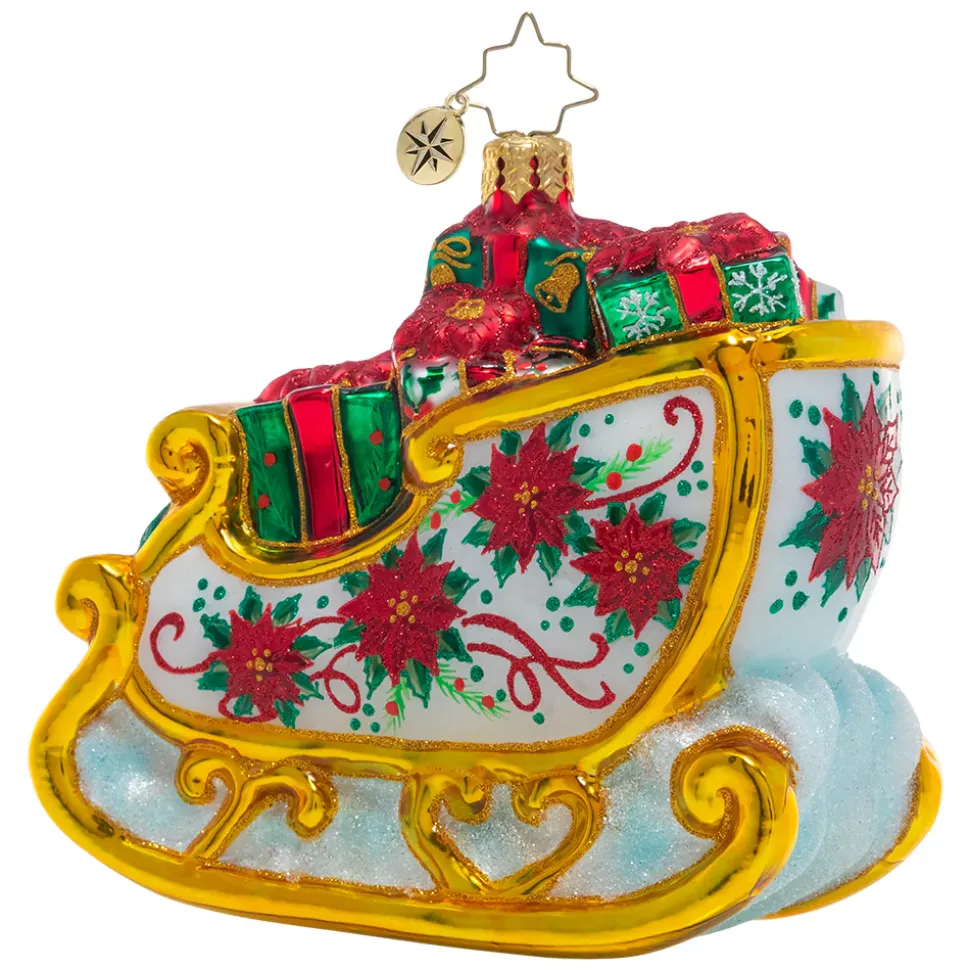 Cr, Winter Floral Sleigh, 1021025, Radko