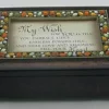 Italian Style Burlwood Finish Decorative Jewel Lid Musical Music Jewelry Box - Plays Edelweiss