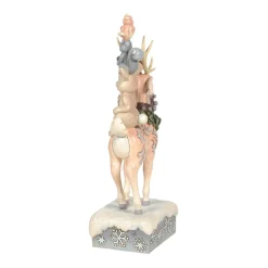 Jim Shore, White Woodland Stacked Animals, 6006576, Heartwood Creek