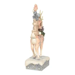 Jim Shore, White Woodland Stacked Animals, 6006576, Heartwood Creek