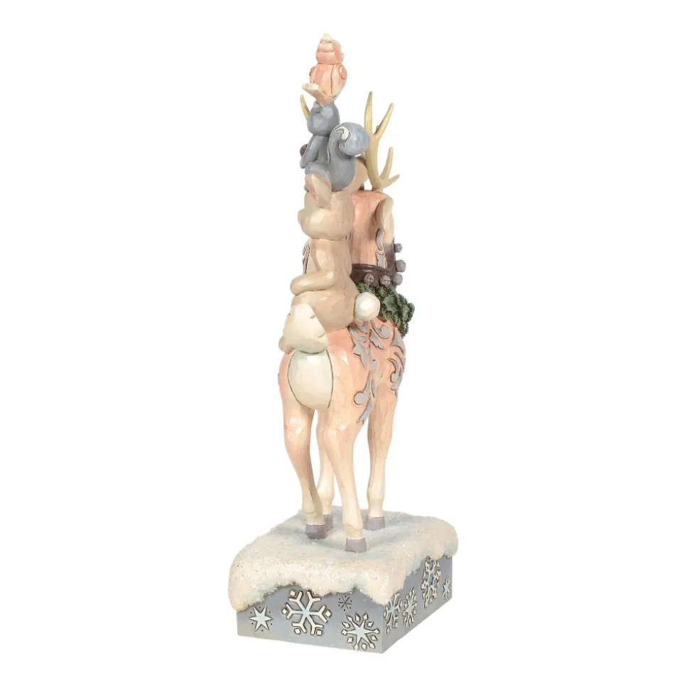 Jim Shore, White Woodland Stacked Animals, 6006576, Heartwood Creek