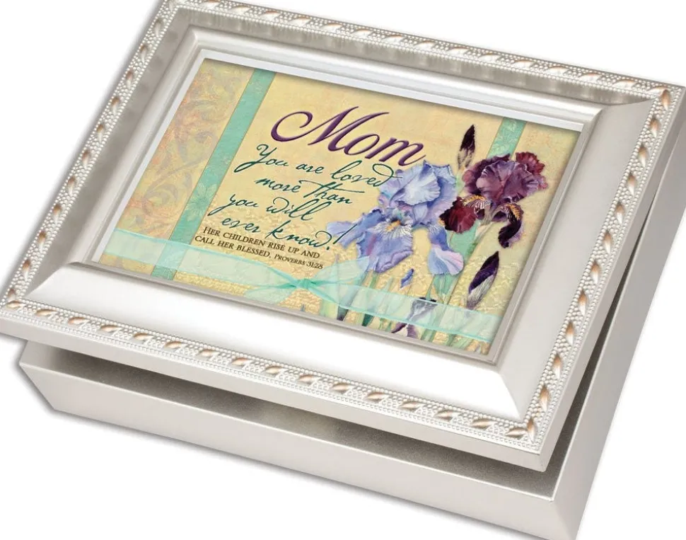 Mom Woodgrain Music Box / Jewelry Box Plays You Light Up My Life