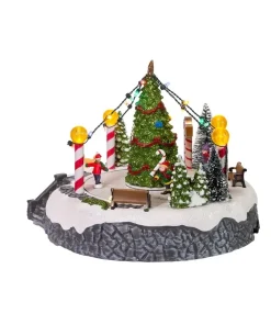 Musical Led Lighted Ice Rink With Trees Tabletop Battery Operated, C5624, Kurt Adler