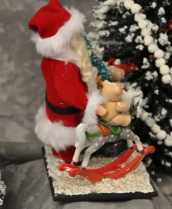 Santa Claus With Sack And Rocking Horse
