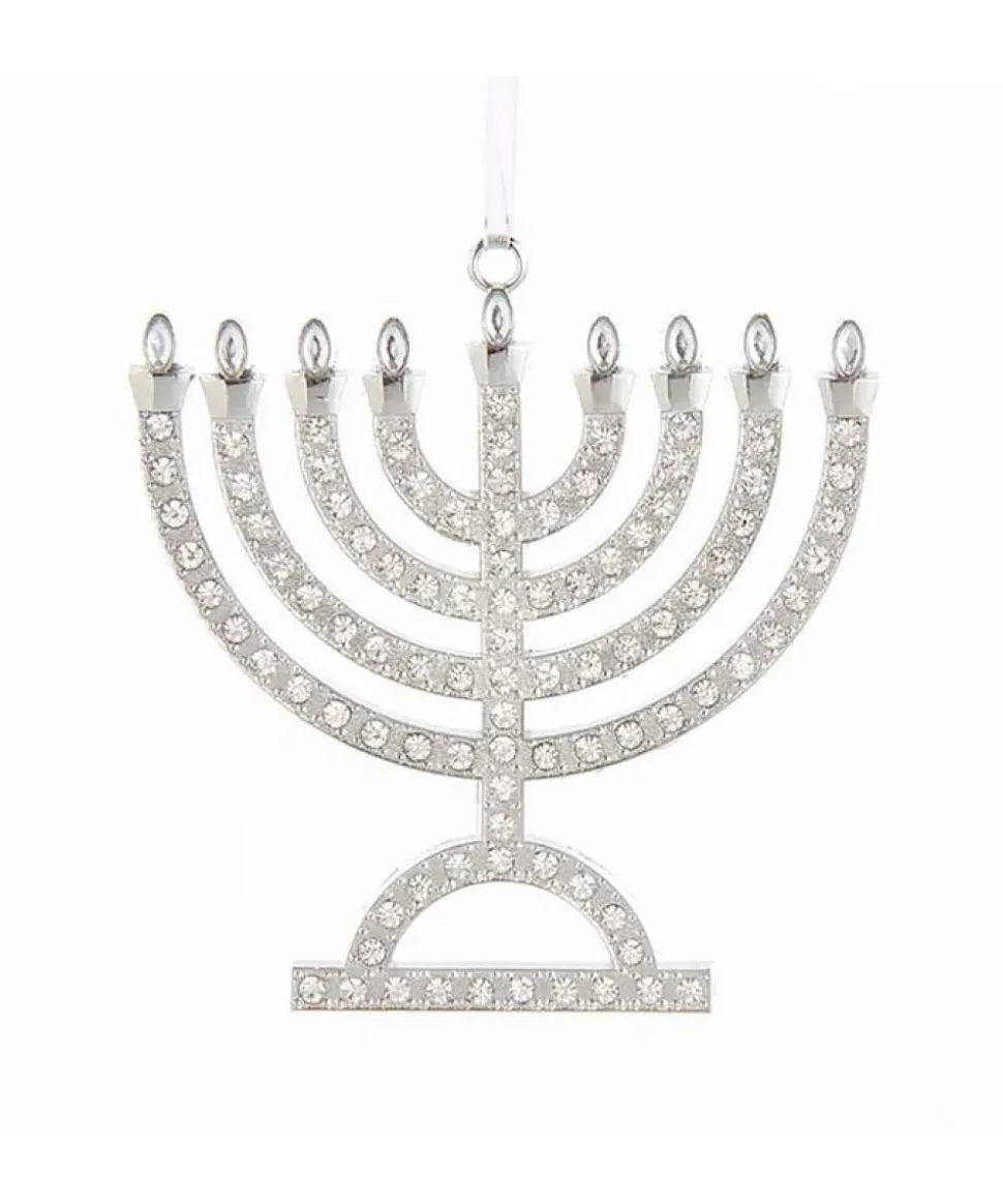 Silver Menorah Ornament, E0525, Kurt Adler