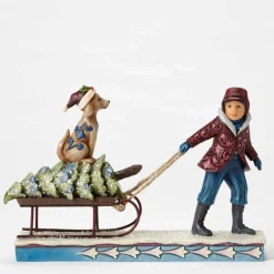 Victorian Child Pulling Sled