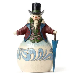 Victorian Snowman With Umbrella